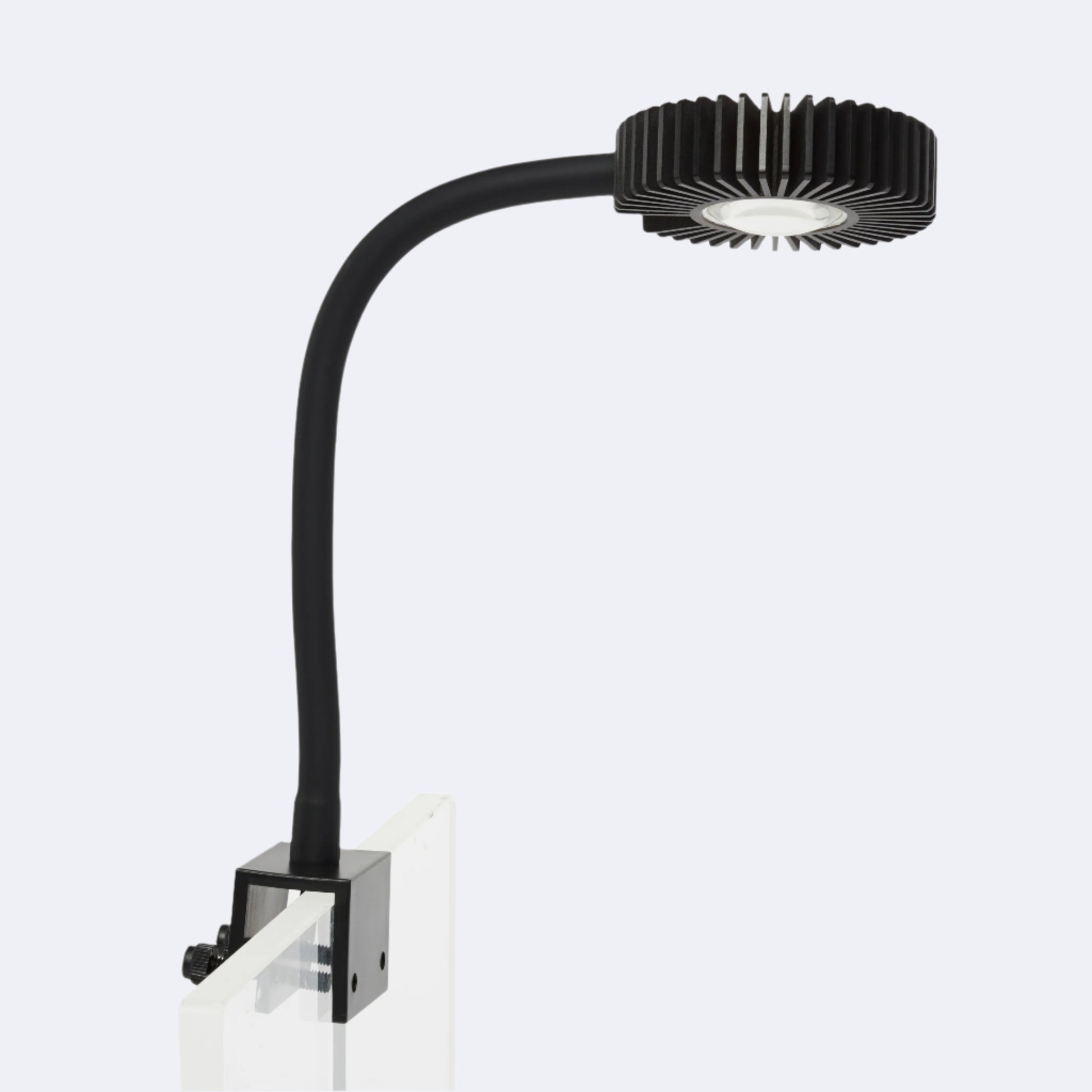 pico led v2 side profile mounted on a rimless tank with included tank mounts and gooseneck.