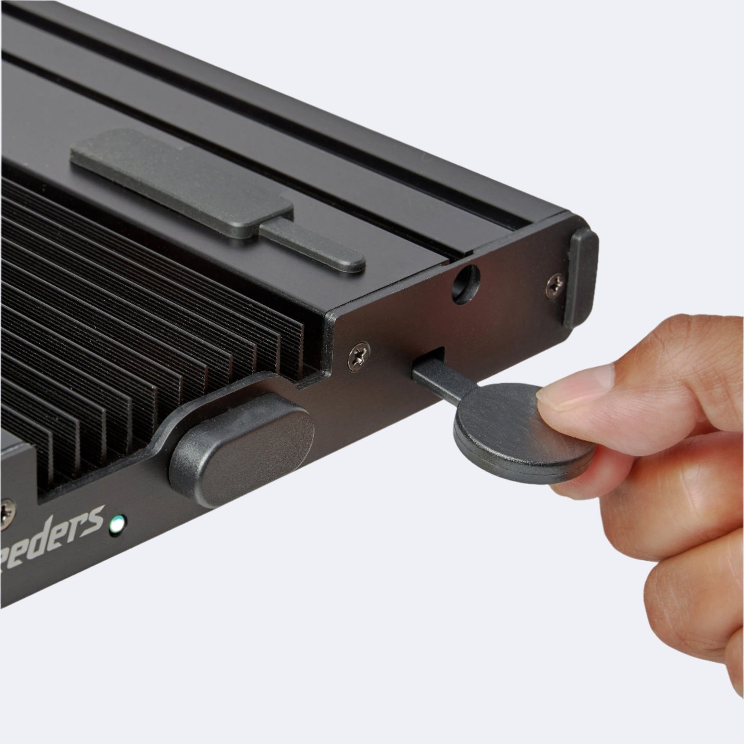 meridian reset button with button presser demonstration