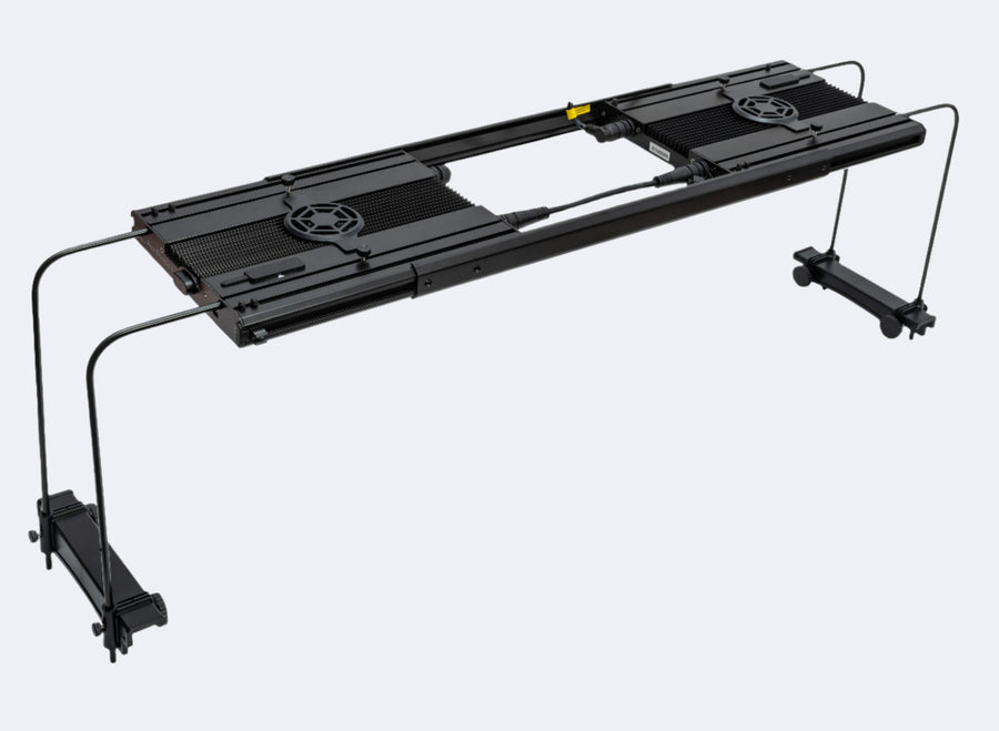Two Meridian 11 fixtures joined with ICS rails and carried on a single set of side of tank mount legs.